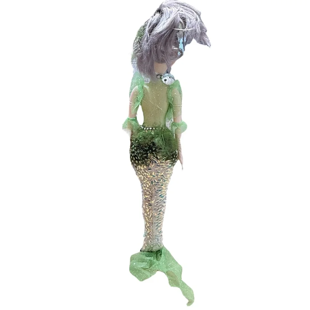 December Diamonds Sea Mist Green Mermaid Girl Doll‎ NIB Christmas Ocean Decor